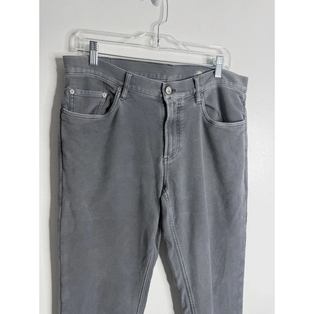 Faherty Mens Stretch Terry 5 Pocket Jean Slate Wash Gray 34 x 30 Preppy Casual